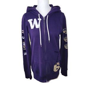 Pink University of Washington Huskey Zip Up Purple & Gold Hoodie Sweatshirt SZ S